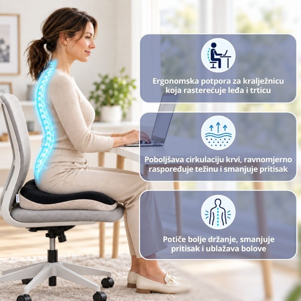 Ergonomska potpora kralježnici uz jastuk ComfortSit